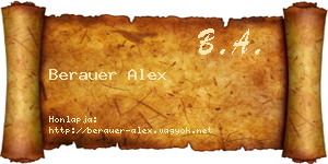 Berauer Alex névjegykártya